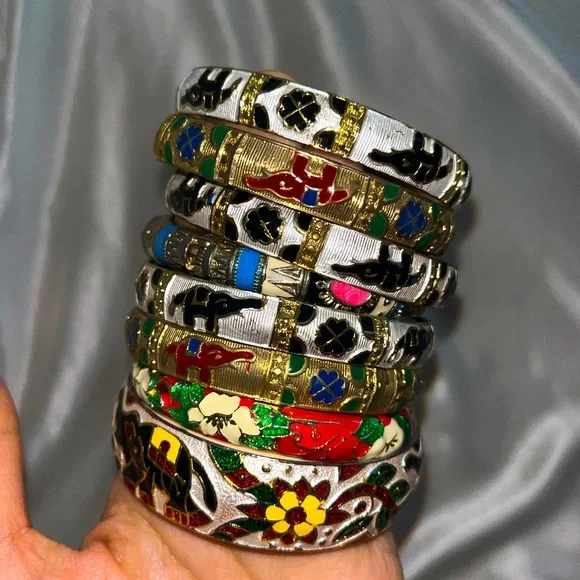 Colorful Enamel Bangle Set - Picture 1 of 3